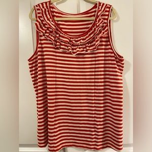 Penningtons Striped Tank with Ruffles